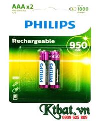 Philips R03B2A95/97, Pin sạc AAA 1.2v Philips R03B2A95/97 (AAA 950mAh 1.2v) chính hãng /Vỉ 2viên