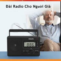 Philips TAR3368 -Đài Radio AM/FM/SW Cổ Điển Cỡ Lớn, Hỗ Trợ Khe USB, Thẻ Nhớ Dành Cho Người Già