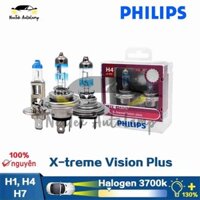Philips X-tremeVision Plus H1 H4 H7 12V 55W 3600K Làm sáng + Đèn pha Halogen ô tô ánh sáng vàng 130%