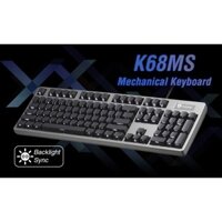 Phím cơ IRock K68MS Cherry MX Blue switch/ White Led/ dây liền