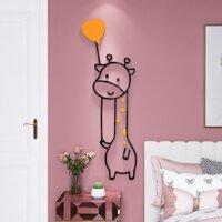Phim hoạt hình dán tường voi con hươu cao cổ dễ thương gấu hoạt hình động vật dòng 3d stereo thiếu nữ trái tim trẻ em sắp xếp phòng tường acrylic trang trí dán