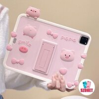 Phim hoạt hình dễ thương love pink pig cho ipad mini 6/5 ipad 9,7 5/6 air 3/4/5 ipad 10,2 7/8/9/10 thế hệ ipad pro 11 inch 2022/2021 ipad pro 12,9 2022/2021 ipad case Giá Đỡ Điện Thoại Tiện Dụng Chất Lượng Cao