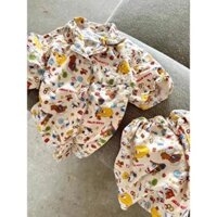 Phim hoạt hình dễ thương ngày ngắn tay mẫu mới Bộ đồ ngủ nữ Hello Kitty rộng rãi quần short mặc nhà mùa hè