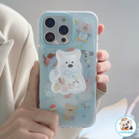 Phim Hoạt Hình Dễ Thương Tây Cao Nguyên Rocker Từ Giá Đỡ Ốp lưng Cho IPhone 12 13 14 15 16 Pro Max Kawaii Gấu Chim Cánh Cụt Chống Mồ Hôi Cứng TPU Điện Thoại Ốp Lưng