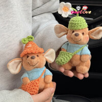 Phim hoạt hình gấu Tiim mũ trùm đầu búp bê đậu nhỏ Mặt dây chuyền Bộ Voi nhỏ vui nhộn búp bê chuột Móc khóa ba lô mặt dây chuyền quà tặng bạn bè