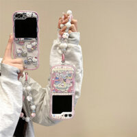 Phim Hoạt Hình Hello Kitty Vòng Tay Ốp Lưng Điện Thoại Samsung Galaxy Z Flip 3 4 5 Z Flip5 ZFlip 5 ZFlip5 Trong Suốt Chống Sốc