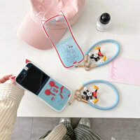 Phim Hoạt Hình Mickey Mặt Dây Chuyền Dây Ốp lưng Samsung Galaxy Z Flip 3 4 5 6 ZFlip4 ZFlip5 ZFlip6 Tai Mèo Ốp Lưng Chống Sốc