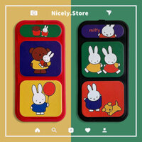 Phim Hoạt Hình Miffy Thỏ Gấu Có Thể Gập Lại Giá Đỡ Đứng Ốp Lưng Điện Thoại Tương Thích Cho iPhone 16 15 14 13 12 Pro Max 11 16Promax TPU Chống Bụi Bẩn Vỏ