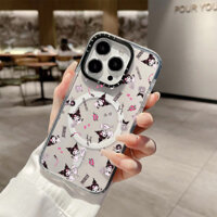 Phim Hoạt Hình Mini Son Môi Kuromi Không Dây Sạc Từ Tính Cho IPhone 11 14 15 16 Pro Max 12 13 Pro Max Cover 14 15 16 PLUS Silicon Mềm Trong Suốt Ốp Lưng Chống Sốc