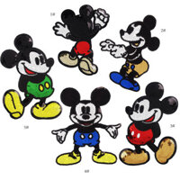 Phim hoạt hình mới, huy hiệu Mickey Mouse lớn có sequin, miếng vá thêu, phụ kiện quần áo, trang trí túi