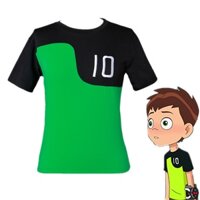 Phim hoạt hình thời trang mới Ben 10 Alien Force Khởi động lại Áo thun màu xanh lá cây Tee Benjamin Trẻ em Người lớn Trang phục hóa trang