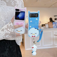 Phim Hoạt Hình Vịt Donald Mặt Dây Chuyền Ốp lưng Samsung Galaxy Z Flip 3 4 5 6 ZFlip4 ZFlip5 ZFlip6 Tai Mèo Ốp Lưng Chống Sốc