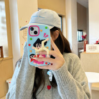 Phim Hoạt Hình Vui Nhộn Crayon Shin-chan Ốp Lưng Điện Thoại Mặt Dây Chuyền Móc Khóa Giảm Căng Thẳng Mềm Silicon Cho iPhone 16 15 14 Plus 13 12 Pro Max