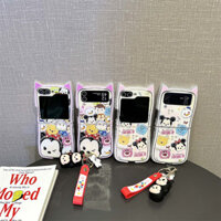 Phim Hoạt Hình Winnie the Pooh Mặt Dây Chuyền Ốp lưng Samsung Galaxy Z Flip 3 4 5 6 ZFlip4 ZFlip5 ZFlip6 Tai Mèo Ốp Lưng Chống Sốc