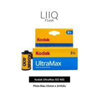 Phim Kodak UltraMax ISO 400 Tách Hộp, Màu Color, 135/35mm x 24 Kiểu, In Date Cho Máy Chụp Ảnh Film - LIIQ Flash