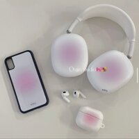 Phim nhập khẩu hàn quốc y2k pink gradient spray paint thích hợp cho các cô gái sử dụng ngọt ngào vỏ bảo vệ tai nghe apple airpodsmax vỏ cứng