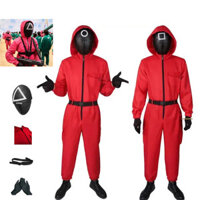 Phim Truyền Hình Hàn Quốc Trò Chơi Truyền Hình Màu Đỏ Áo liền quần Nam Trưởng Thành Halloween Tiệc Giáng Sinh Cosplay Body Bảo Vệ Đồng Phục Phù Hợp Với