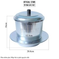 Phin cà phê nhôm cỡ lớn pha 300gr bột cà phê nguyên chất [Khách khắc logo vui lòng liên hệ shop trước khi đặt hàng]