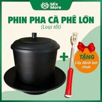 Phin cà phê nhôm lớn Anode màu loại dày đựng 150-250g bột cà phê dùng cho gia đình, bán quán tặng đánh bọt Mixmore