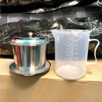 Phin inox lớn pha 150gam - 200gam bột cà phê (có bán kèm ca đong nhựa 1000ml hứng nước cốt cà phê)