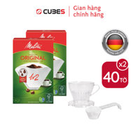 Phin lọc nhựa cà phê Melitta 1x2 Premium Clear  02 hộp Giấy lọc Melitta 1x2- Nhập khẩu chính hãng 100 từ thương hiệu Melitta, Đức