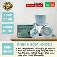 Phin Pha Cà Phê 25gram có vạch định mức - Phin Nhôm Caphe Phin Pha Cafe Nguyên Chất Rang Xay Phin Xanh