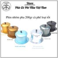 Phin pha cà phê nhôm Anode màu cỡ lớn pha 200gr cà phê (loại tốt) [Có khắc logo theo yêu cầu, vui lòng liên hệ shop]