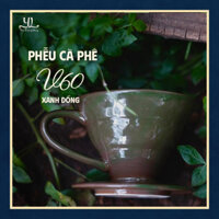 Phin Pha Cafe Gốm V60 (Giấy lọc cafe) Men Xanh Đồng