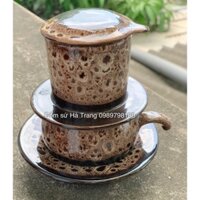 Phin pha cafe men hoả biến gốm sứ Bát Tràng cao cấp