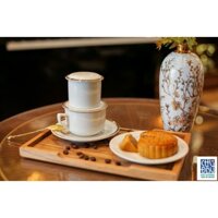 Phin pha café trắng - Viền vàng