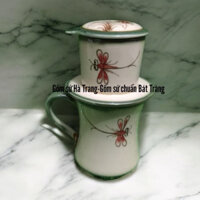 Phin pha cafe vẽ chuồn khoai gốm sứ Bát Tràng cao cấp