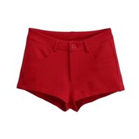 Phổ biến [2270 đánh giá tích cực] Quần short nữ cao cấp màu đỏ kiểu Mỹ, quần co giãn mùa hè, quần ôm sát, quần short ôm hông cho cô gái nóng bỏng