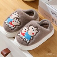 Phổ biến [90% đánh giá tích cực] Dép bông cho bé gái từ 1-3-6 tuổi, dép bông mùa đông trong nhà không trượt cho bé trai
