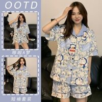 Phổ Biến Phong Cách Mới Bộ Đồ Ngủ Doremon Bộ Đồ Ngủ Nữ Mùa Hè 2024 Phong Cách Mới Hoạt Hình Màu Sắc Ngọt Ngào Phù Hợp Với Chữ Cái Mỏng Tay Ngắn Loungewear Phù Hợp Với