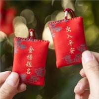 ☆★Phổ Đà núi Hoàng gia Bảo vệ Mặt Dây chuyền Túi nhỏ Cầu nguyện Đàn hương An toàn Bùa hộ mệnh Túi Túi Phong cảnh Quà Tặng Mặt dây chuyền điện thoại di động/3.11