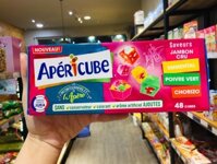 Phô mai Apericube vị jambon xông khói, xúc xích cay, tiêu xanh, phô mai-PHÁP (48 viên)