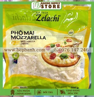 Phô mai bào Bottega Zelachi Mozzarella gói 200g