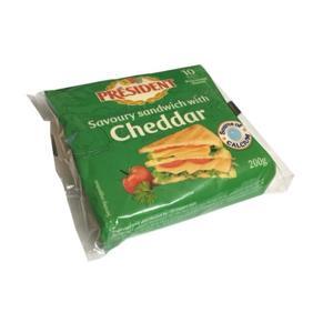 Phô mai burger with cheddar hiệu President 200gr
