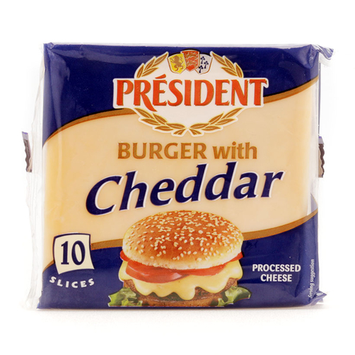 Phô mai burger with cheddar hiệu President 200gr