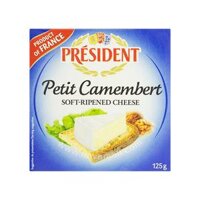 Phô Mai Camembert Nhập Khẩu Pháp Président Petit Hộp 125g – Président Petit Camembert Soft-Ripened Cheese