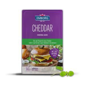 Phô mai Cheddar cắt lát Emborg – 8 miếng/150g