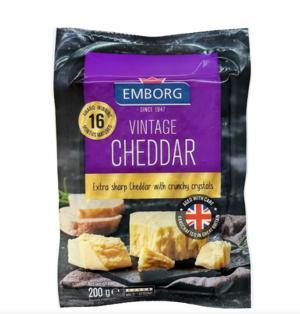 Phô mai Cheddar Vintage hiệu Emborg – túi 200g