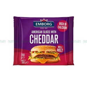 Phô mai lát American với Cheddar hiệu Emborg 200g