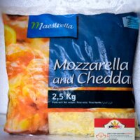 PHÔ MAI MOZZA & CHEDDAR BÀO SỢI - FRENCH MOZZA & CHEDDAR MIX SHREDDED - GÓI 2 KG
