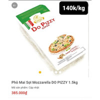 Phô Mai Sợi Mozzarella DO PIZZY 1.5kg (Chỉ ship hỏa tốc)