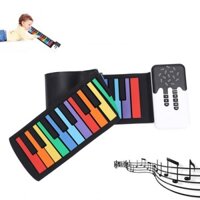 Phoenixshop Bàn phím cuộn piano piano di động được tích hợp trong loa linh hoạt 49 phím 8 tông cho người mới bắt đầu