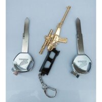 Phôi chìa khóa xe HONDA hợp kim inox ( combo 2 chìa + Móc khóa PUBG )