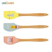 Phới dẹt, vét kem silicon cán gỗ UniBaker cao cấp, nhiều mẫu mã - MaBaker