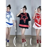 [Phom vừa] Áo thun thái nữ cổ tròn tay ngắn chất co dãn. Áo phông nữ phom vừa. Áo thun nữ in hình ngôi sao. Áo thun AH