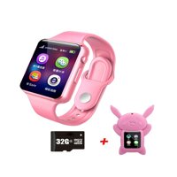 Phone Watch, Children's Primary School Students, Smart Boys and Girls Waterproof, Listen to Music, Phone Watch (Color : Pink)